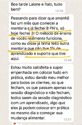 Depoimento real de nutricionista sobre os resultados do programa, 1
